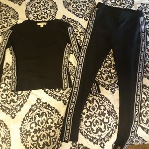 Michael Kors logo-tape jogger pants & top